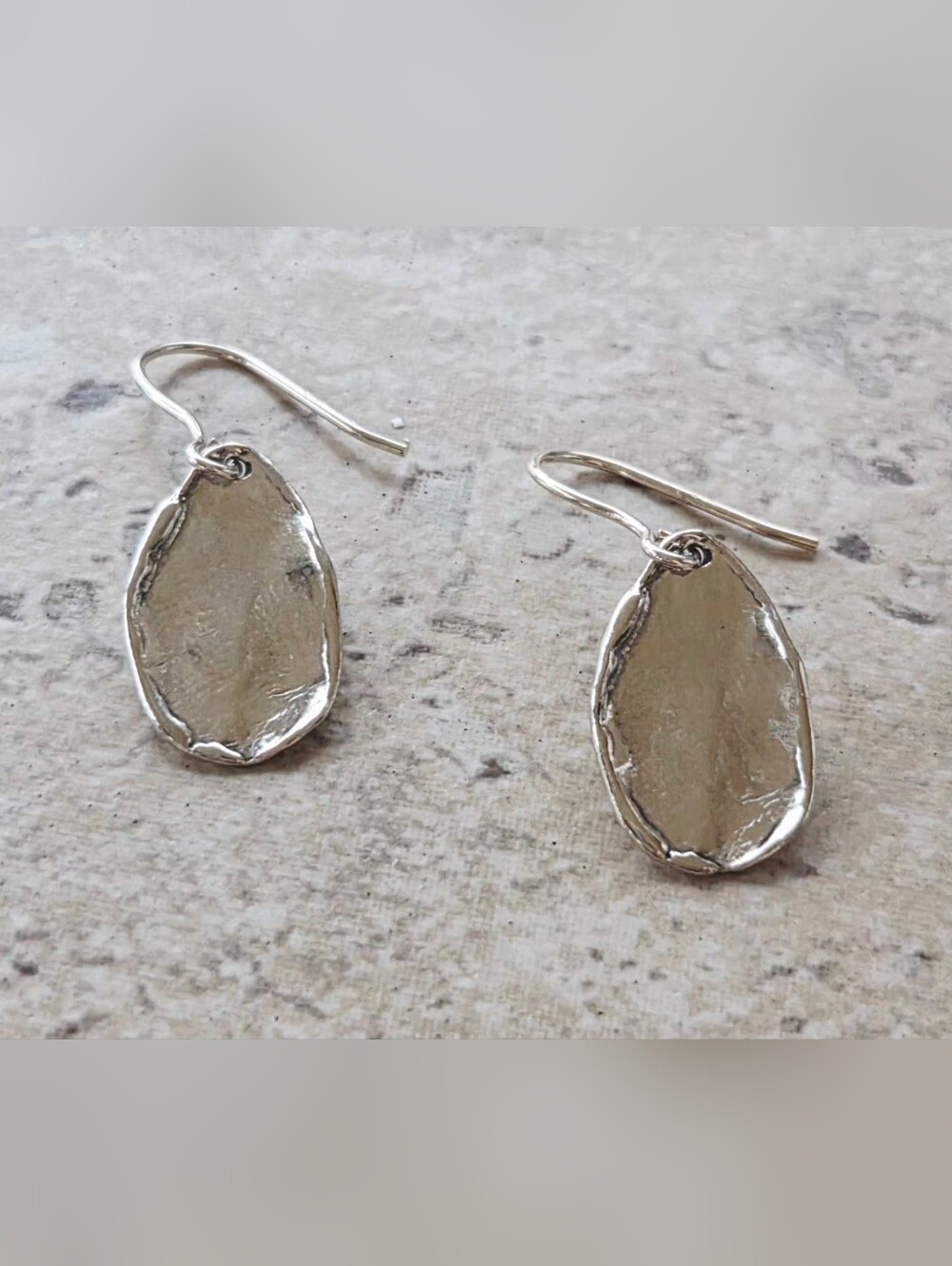 ✨️VTG Artisan Israel 925 Sterling Silver Hammered Organic Drop Earrings "RARE"✨️